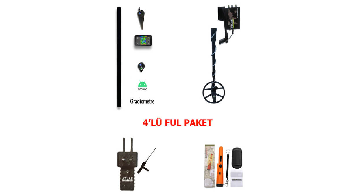Atlas Dedektör Full 4lü Paket Gradiometre