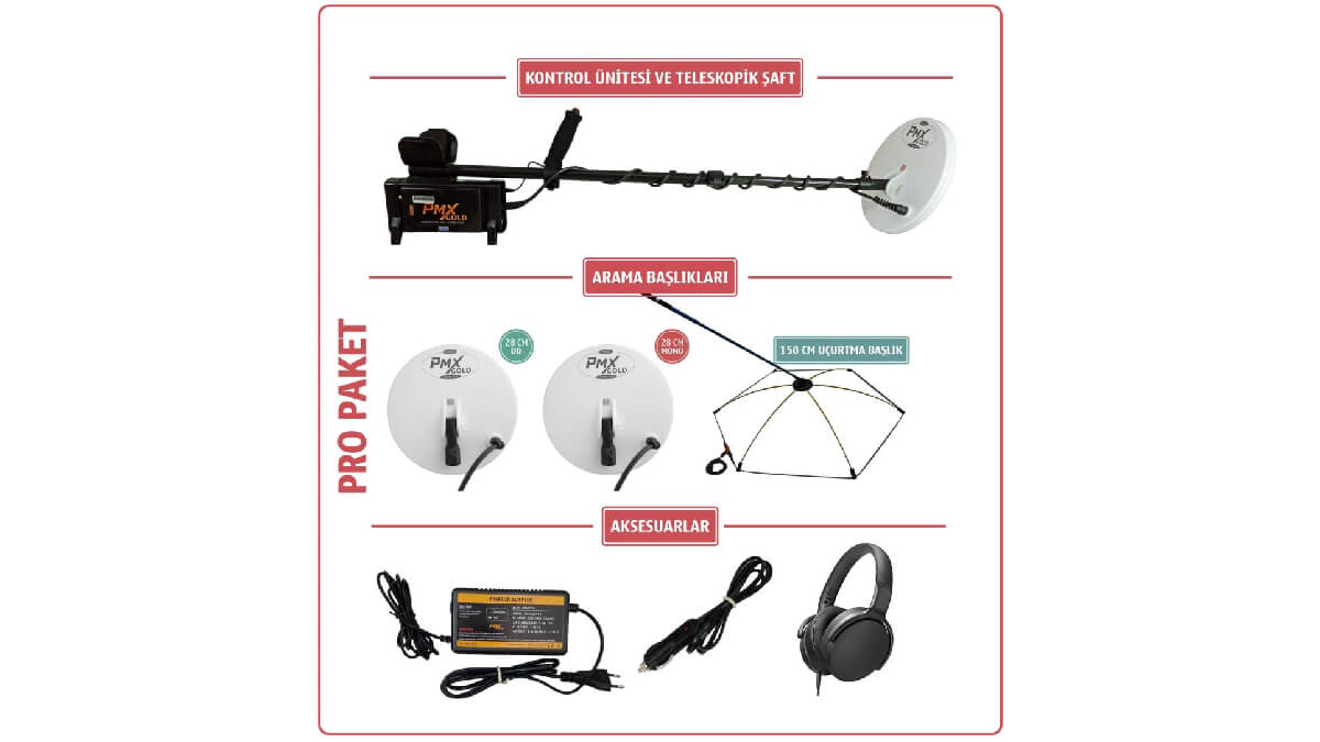 Pimax PMX Gold Profesyonel Altın Ve Define Dedektörü - Pro Paket